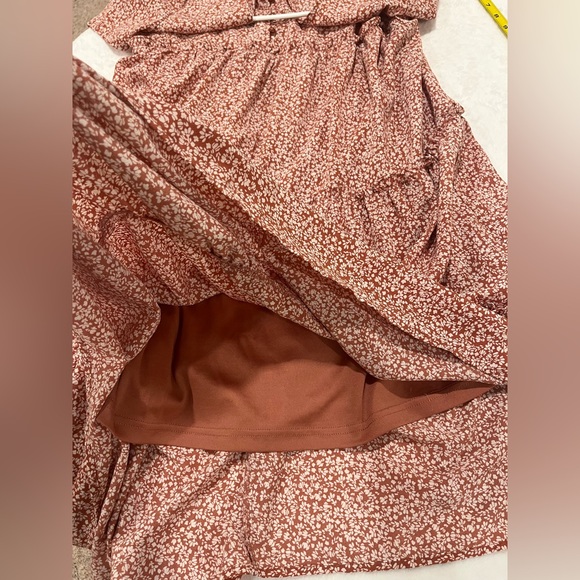 JODIFL Terracotta Floral Tiered Midi Dress - Size S - Boho Cottagecore - Picture 4 of 8